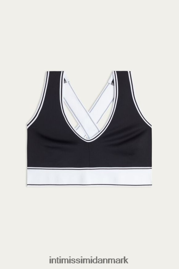 Intimissimi in action bh-top med supima bomuldsfor Kvinder 661i-nero/bianco undertøj 8DZ4XJ744