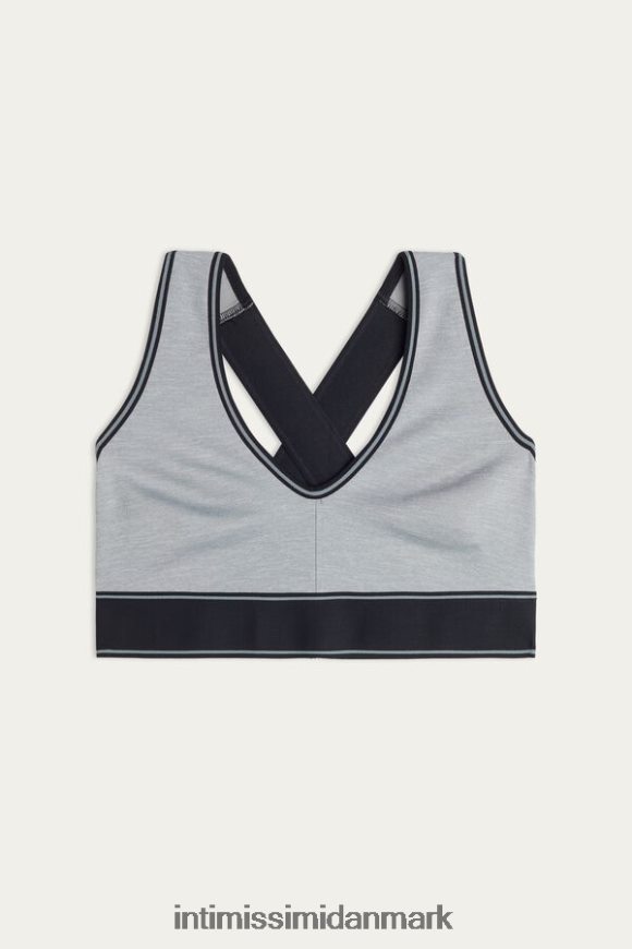 Intimissimi in action bh-top med supima bomuldsfor Kvinder 7539-mellem grå meleret/sort undertøj 8DZ4XJ742