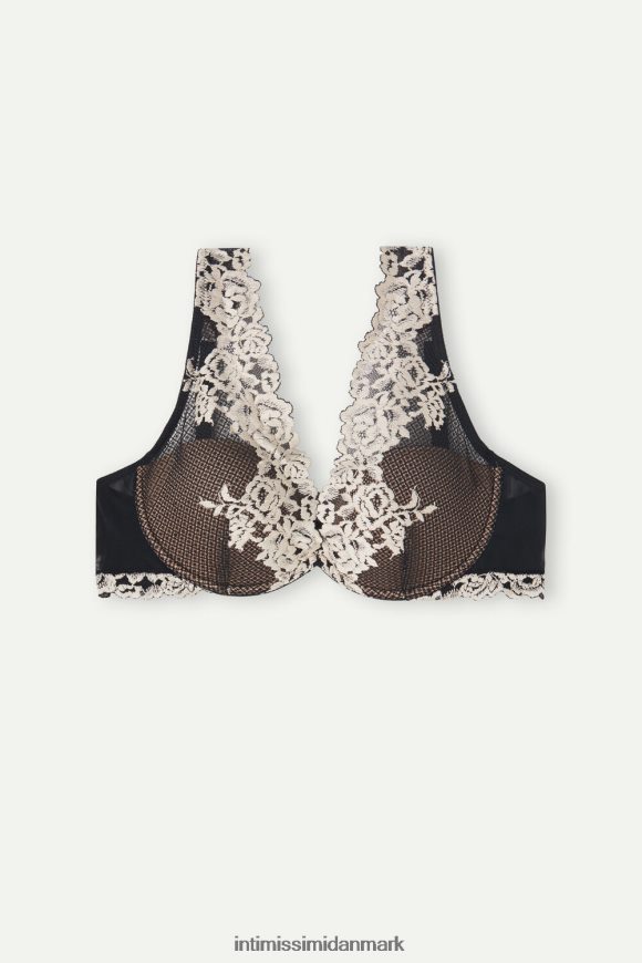 Intimissimi smukke blomster elena balconette bh Kvinder 9887-sort/elfenben undertøj 8DZ4XJ620