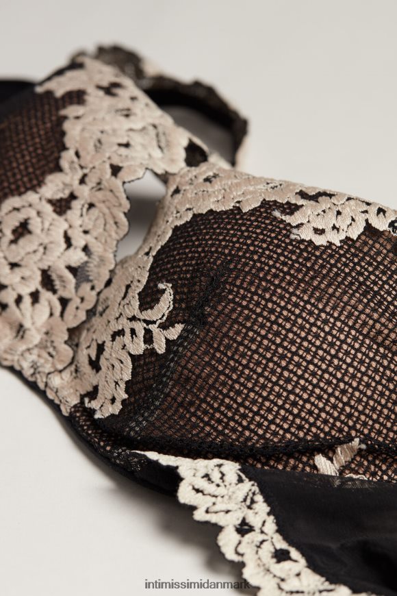 Intimissimi smukke blomster giorgia balconette bh Kvinder 9887-sort/elfenben undertøj 8DZ4XJ801