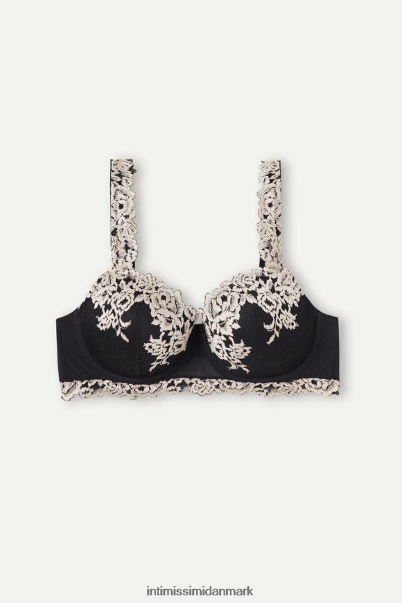 Intimissimi smukke blomster sofia balconette bh Kvinder 9887-sort/elfenben undertøj 8DZ4XJ647