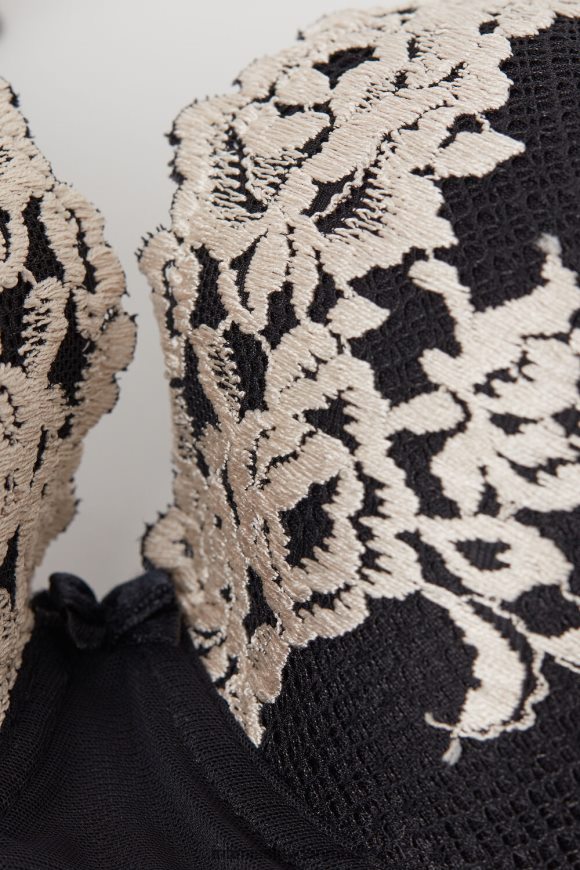 Intimissimi smukke blomster sofia balconette bh Kvinder 9887-sort/elfenben undertøj 8DZ4XJ647