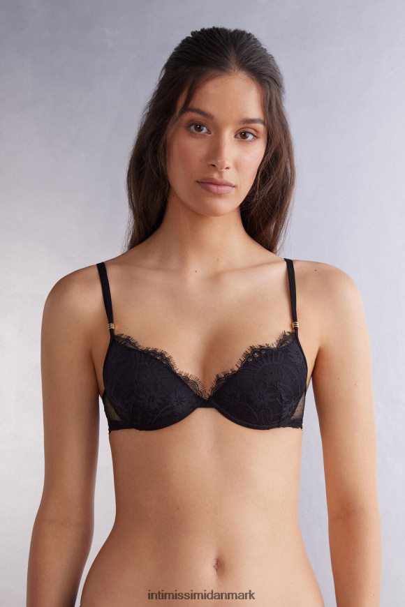 Intimissimi bellissima sensuelle blomster push-up bh Kvinder 019-sort undertøj 8DZ4XJ474