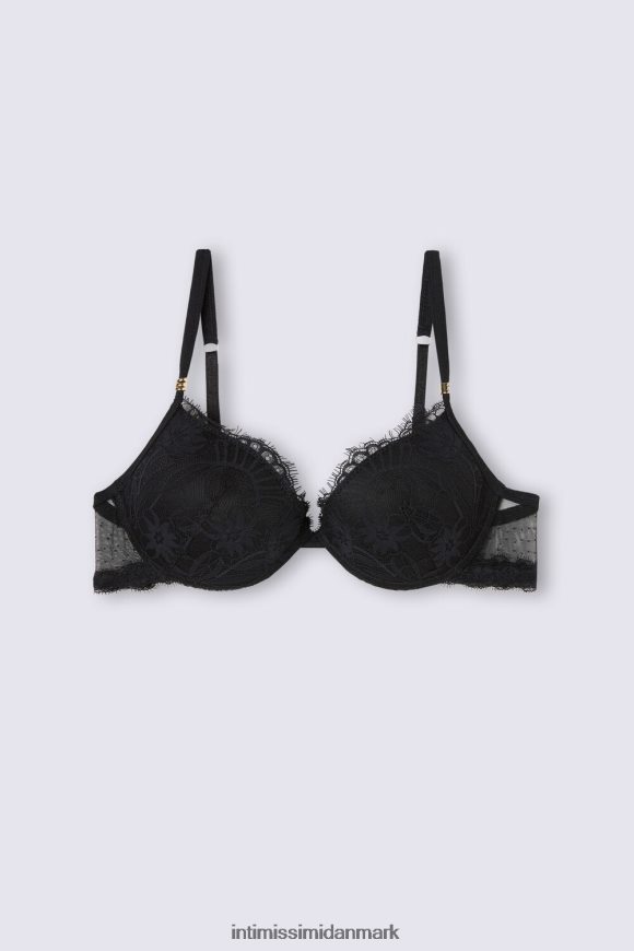 Intimissimi bellissima sensuelle blomster push-up bh Kvinder 019-sort undertøj 8DZ4XJ474