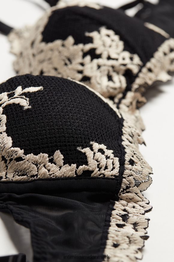Intimissimi smukke blomster tiziana trekant bh Kvinder 9887-sort/elfenben undertøj 8DZ4XJ749