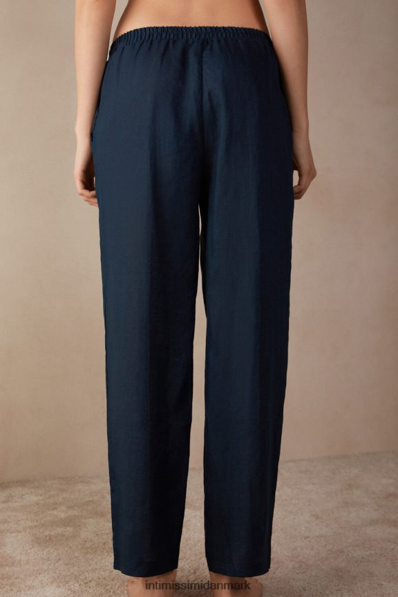 Intimissimi ensfarvede hørbukser Kvinder 243j-sømand blå beklædning 8DZ4XJ1298
