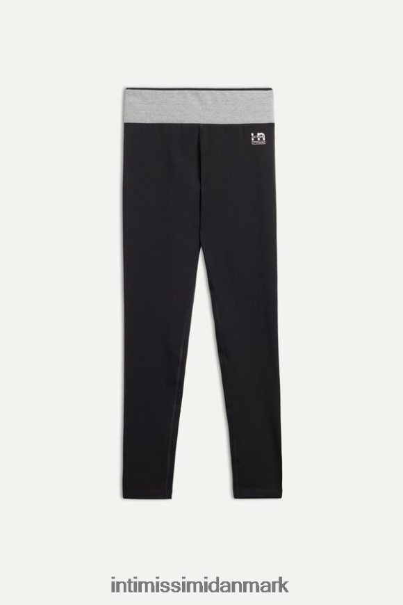 Intimissimi in action stretch leggings i økologisk bomuld Kvinder 731i-sort/mellemgrå melange beklædning 8DZ4XJ1398