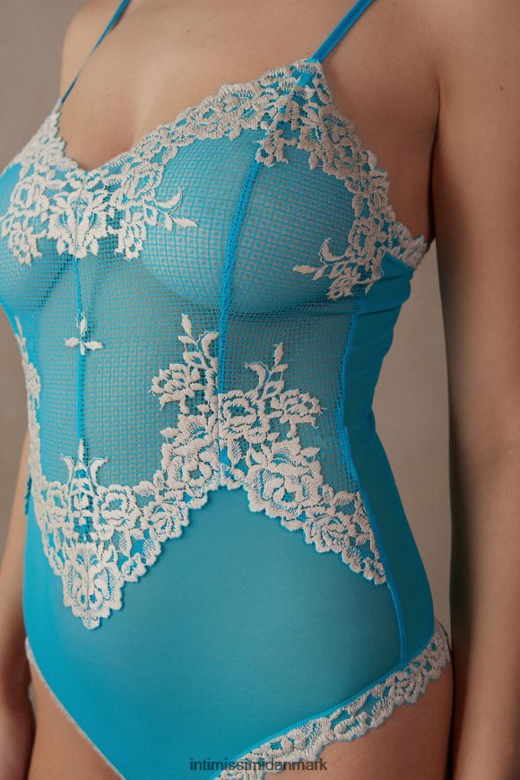 Intimissimi smukke blomster blonder og tyl body Kvinder 233j-digital turkis/elfenben beklædning 8DZ4XJ1218