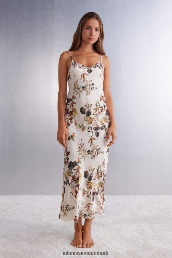 Intimissimi efterårs botanik lang viskose satin slip Kvinder 999i-st.efterårs botanik beklædning 8DZ4XJ1211
