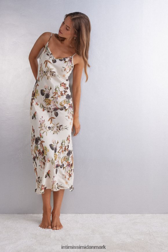 Intimissimi efterårs botanik lang viskose satin slip Kvinder 999i-st.efterårs botanik beklædning 8DZ4XJ1211