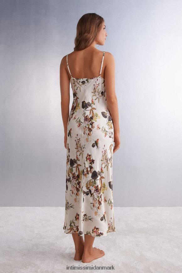 Intimissimi efterårs botanik lang viskose satin slip Kvinder 999i-st.efterårs botanik beklædning 8DZ4XJ1211