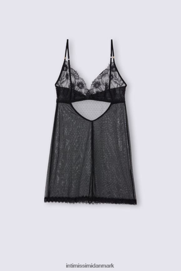 Intimissimi sensuelle blomster tyl og blonder babydoll Kvinder 019-sort beklædning 8DZ4XJ1205