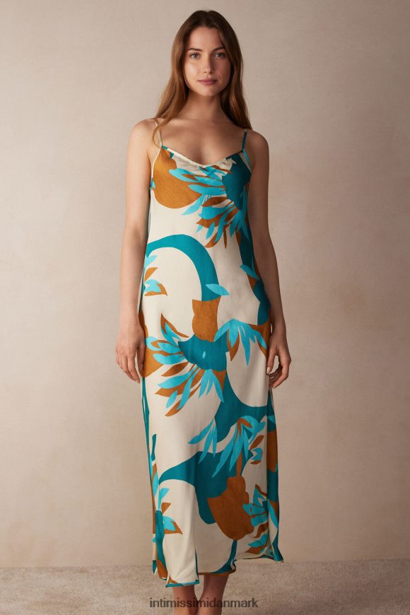Intimissimi sommer vibes lang viskose satin slip Kvinder 241j-sommervibes print beklædning 8DZ4XJ1214