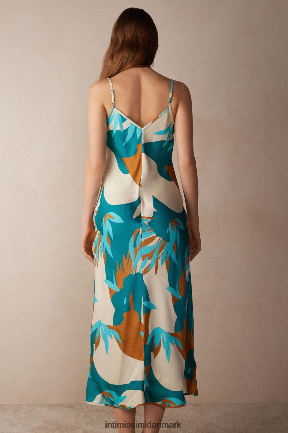 Intimissimi sommer vibes lang viskose satin slip Kvinder 241j-sommervibes print beklædning 8DZ4XJ1214