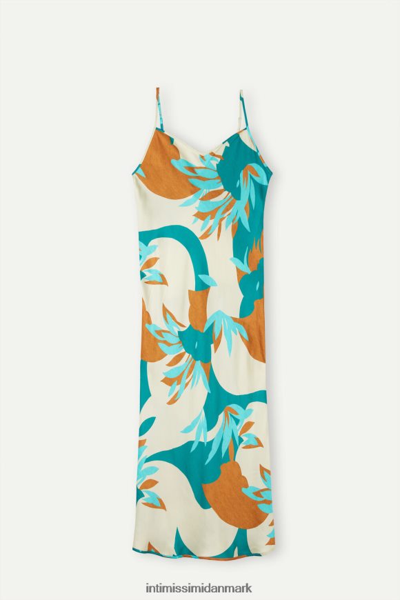 Intimissimi sommer vibes lang viskose satin slip Kvinder 241j-sommervibes print beklædning 8DZ4XJ1214