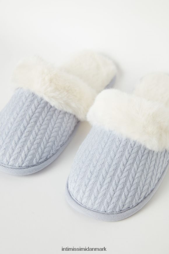 Intimissimi fløjlsbukser og hjemmesko i imiteret pels Kvinder 161j-lyseblå hjemmesko 8DZ4XJ1582