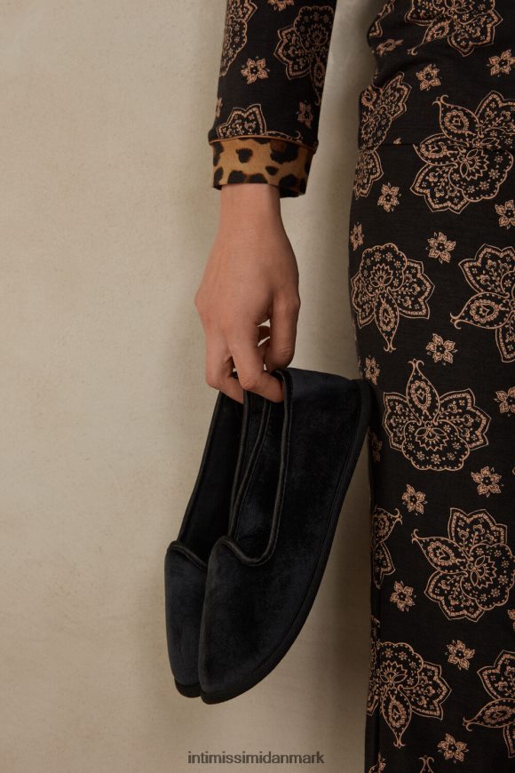 Intimissimi hjemmesko i friulian-stil Kvinder 019-sort hjemmesko 8DZ4XJ1608