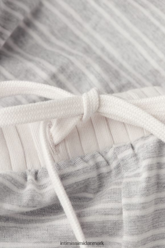 Intimissimi afslappede søndagshorts Kvinder 224j-grå melange/vanilje beige stribe beklædning 8DZ4XJ1562