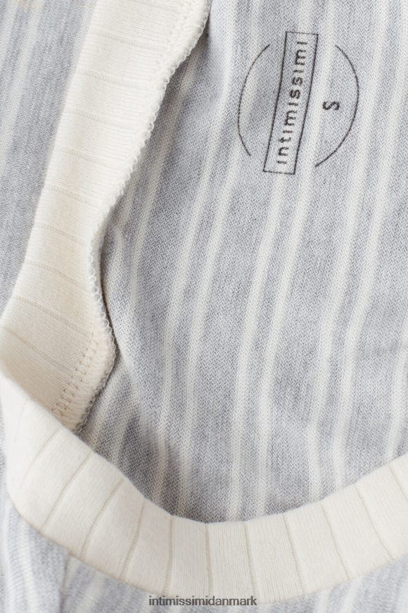 Intimissimi afslappet søndag kortærmet top Kvinder 224j-grå melange/vanilje beige stribe beklædning 8DZ4XJ1560
