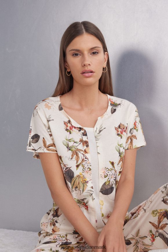 Intimissimi efterårs botanisk kortærmet ultrafrisk supima bomuldstop Kvinder 999i-st.efterårs botanik beklædning 8DZ4XJ1505