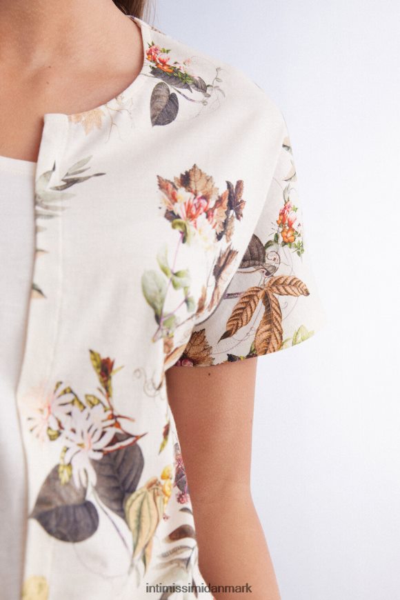 Intimissimi efterårs botanisk kortærmet ultrafrisk supima bomuldstop Kvinder 999i-st.efterårs botanik beklædning 8DZ4XJ1505