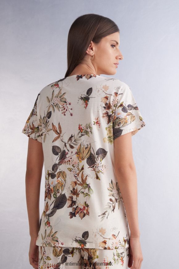 Intimissimi efterårs botanisk kortærmet ultrafrisk supima bomuldstop Kvinder 999i-st.efterårs botanik beklædning 8DZ4XJ1505