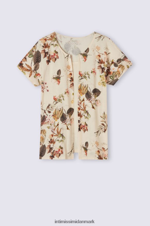 Intimissimi efterårs botanisk kortærmet ultrafrisk supima bomuldstop Kvinder 999i-st.efterårs botanik beklædning 8DZ4XJ1505