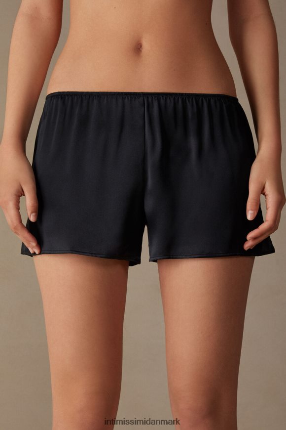 Intimissimi glatte silke-satin shorts Kvinder 019-sort beklædning 8DZ4XJ1676