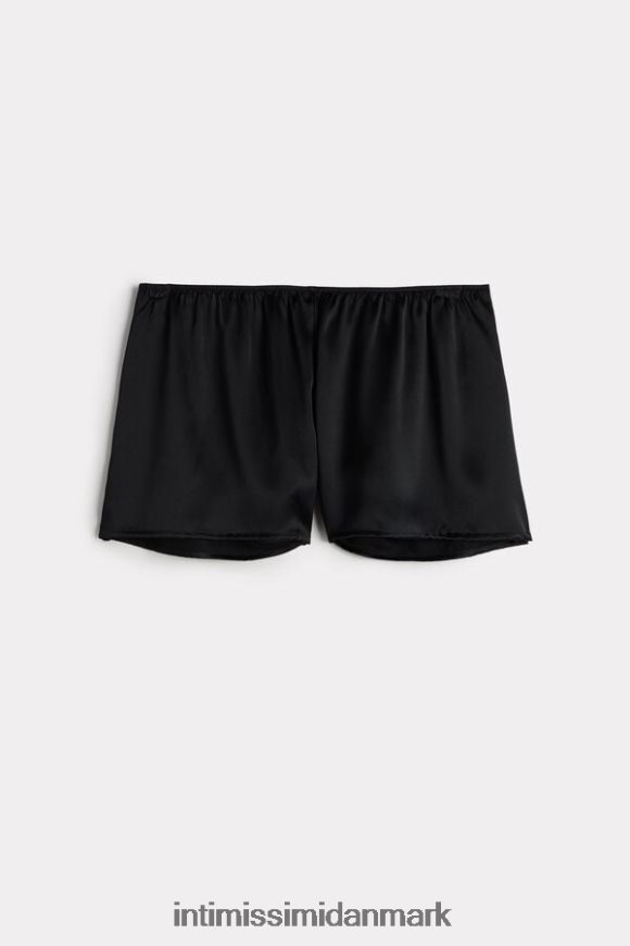 Intimissimi glatte silke-satin shorts Kvinder 019-sort beklædning 8DZ4XJ1676