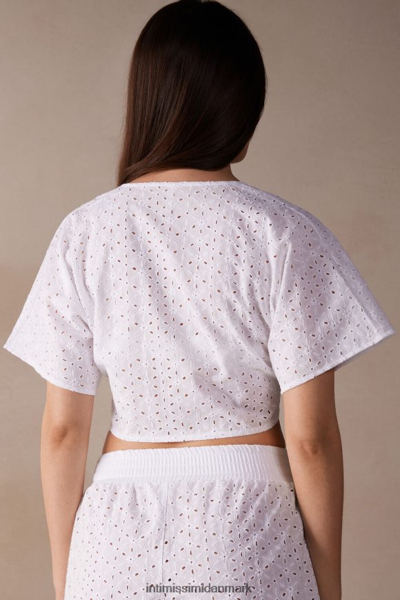 Intimissimi hello sunshine wrap-over top i sangallo Kvinder 001-hvid beklædning 8DZ4XJ1529