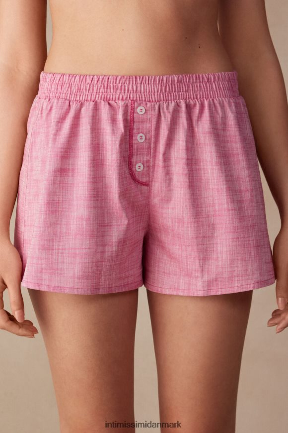 Intimissimi jordbær milkshake almindeligvævede shorts i bomuld Kvinder 248j-pink valentine chambray beklædning 8DZ4XJ1538