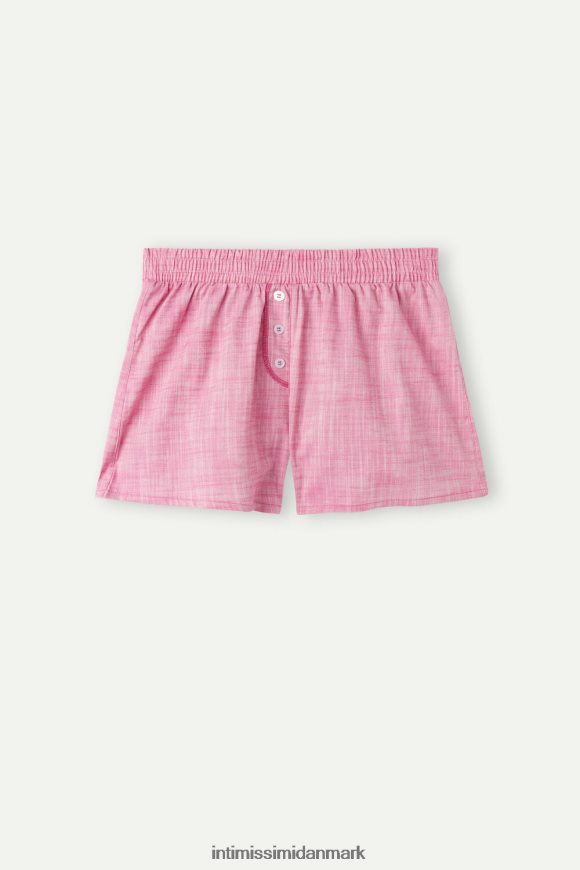Intimissimi jordbær milkshake almindeligvævede shorts i bomuld Kvinder 248j-pink valentine chambray beklædning 8DZ4XJ1538