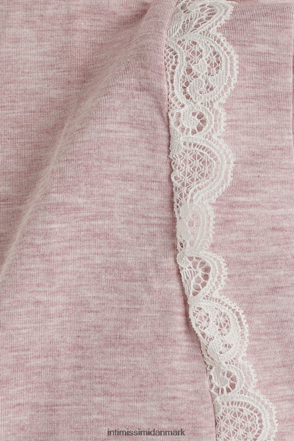 Intimissimi kortærmet modal top med blondedetaljer Kvinder 008j-lyserød melange beklædning 8DZ4XJ1636