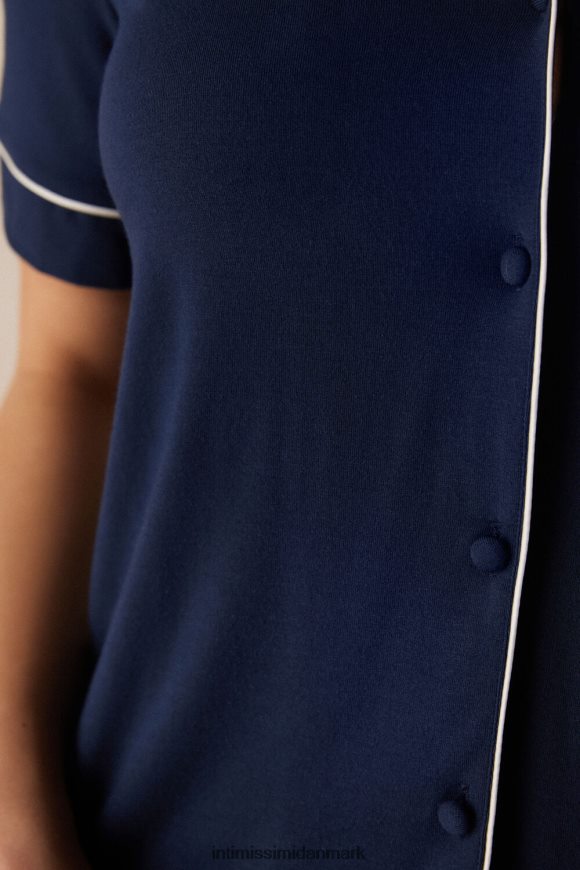 Intimissimi kortærmet modal top med knap ned Kvinder 1467-intens blå beklædning 8DZ4XJ1534