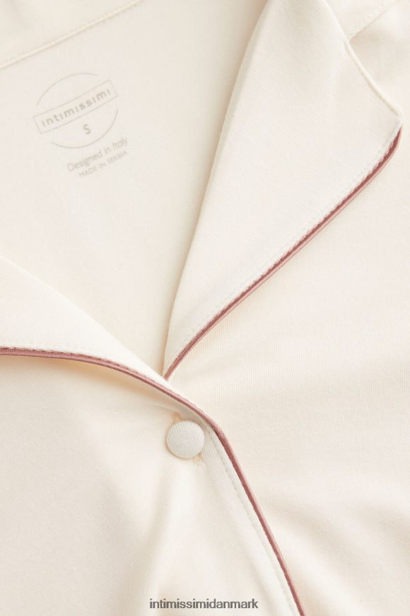 Intimissimi kortærmet modal top med knap ned Kvinder 612i-vanilje elfenben beklædning 8DZ4XJ1525