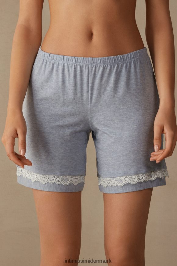 Intimissimi modale shorts med blondedetaljer Kvinder 009j-lyseblå melange beklædning 8DZ4XJ1635