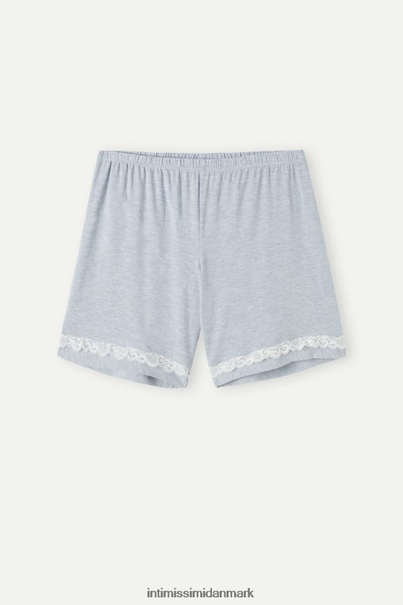 Intimissimi modale shorts med blondedetaljer Kvinder 009j-lyseblå melange beklædning 8DZ4XJ1635