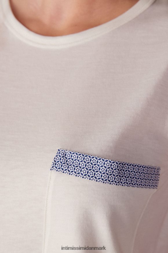 Intimissimi santorini view ultrafrisk supima bomuldsvest top Kvinder 2127-pulver hvid beklædning 8DZ4XJ1509