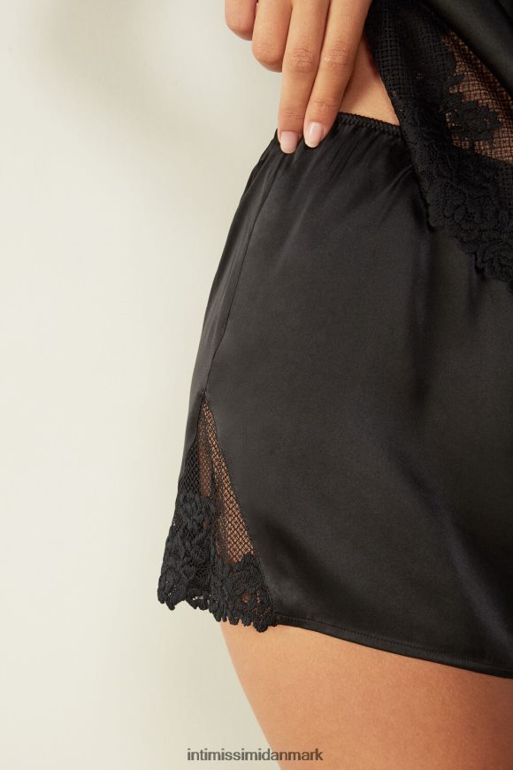Intimissimi smukke blomster silkeshorts Kvinder 019-sort beklædning 8DZ4XJ1640