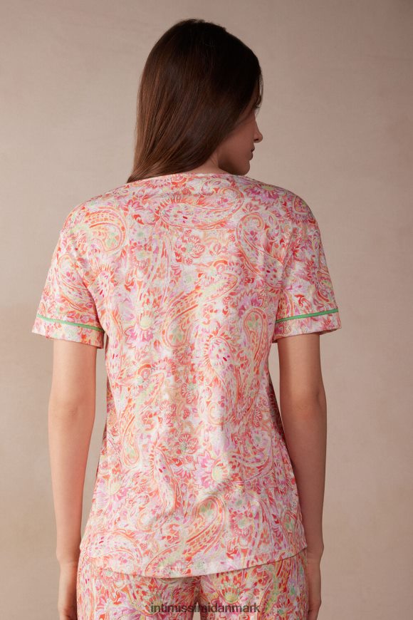 Intimissimi sommerrejse kortærmet ultrafrisk supima bomuldstop Kvinder 240j-sommer cashmere print beklædning 8DZ4XJ1511