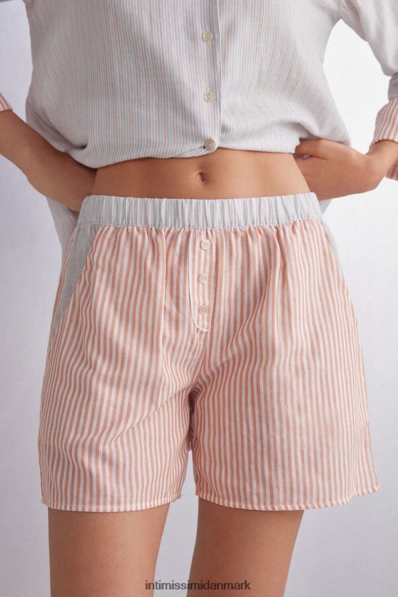 Intimissimi uendelige sommershorts i bomuldslærred Kvinder 350j-ruststriber beklædning 8DZ4XJ1494