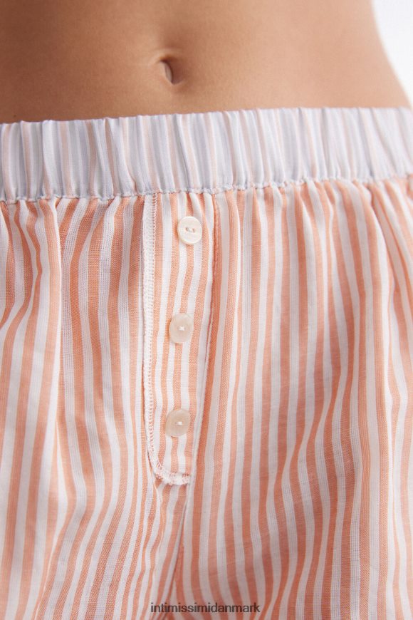 Intimissimi uendelige sommershorts i bomuldslærred Kvinder 350j-ruststriber beklædning 8DZ4XJ1494