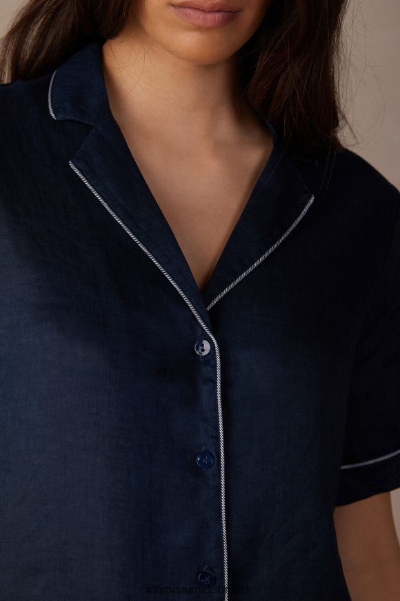 Intimissimi yacht night kortærmet skjorte Kvinder 243j-sømand blå beklædning 8DZ4XJ1531
