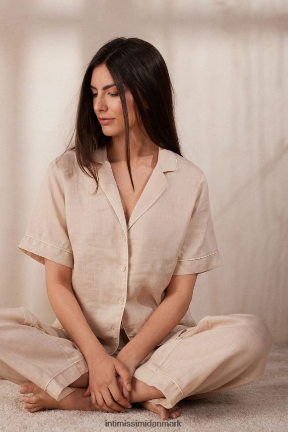 Intimissimi yacht night kortærmet skjorte Kvinder 913i-beige reb beklædning 8DZ4XJ1530