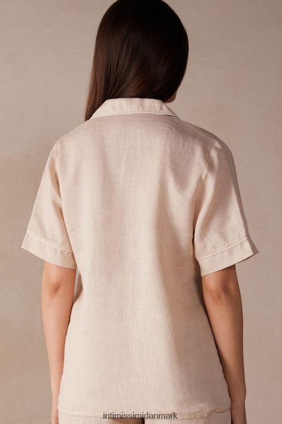 Intimissimi yacht night kortærmet skjorte Kvinder 913i-beige reb beklædning 8DZ4XJ1530