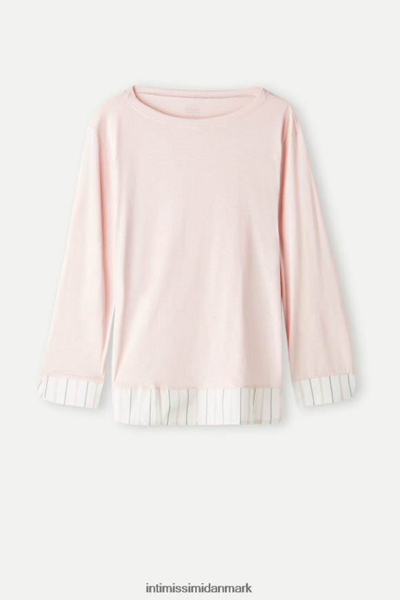 Intimissimi blød forårs langærmet bomuldstop Kvinder 234j-fjeder pink beklædning 8DZ4XJ1552