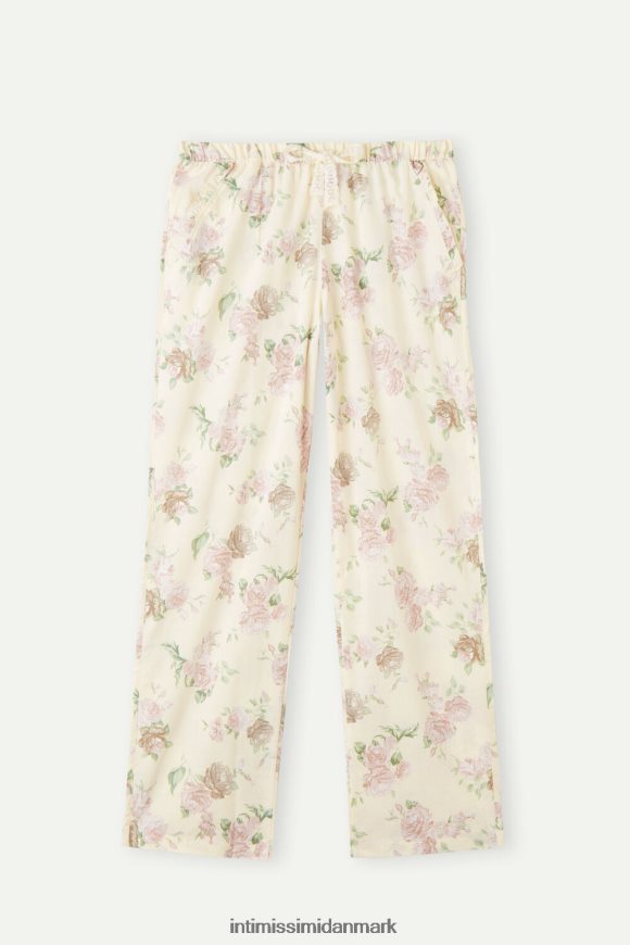 Intimissimi duft af roser i ensfarvet bomuldsbukser i fuld længde Kvinder 205j-duft af roser print beklædning 8DZ4XJ1551
