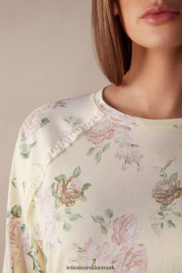Intimissimi duft af roser langærmet bomuldstop Kvinder 205j-duft af roser print beklædning 8DZ4XJ1549