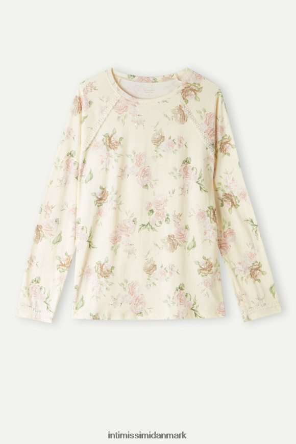 Intimissimi duft af roser langærmet bomuldstop Kvinder 205j-duft af roser print beklædning 8DZ4XJ1549