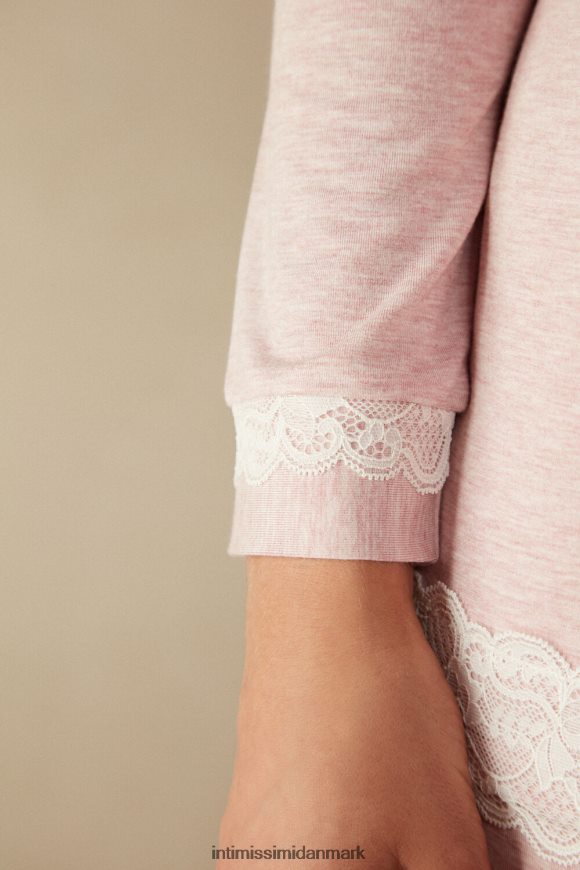 Intimissimi langærmet modal top med rund hals Kvinder 008j-lyserød melange beklædning 8DZ4XJ1621